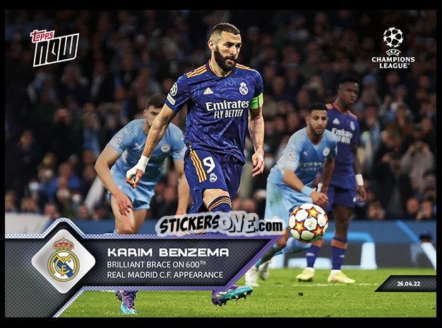 Sticker Karim Benzema - Now UEFA Champions League 2022-2023 - Second Part
 n. 145 - Topps