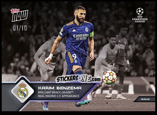 Sticker Karim Benzema - Now UEFA Champions League 2022-2023 - Second Part
 n. 145a - Topps