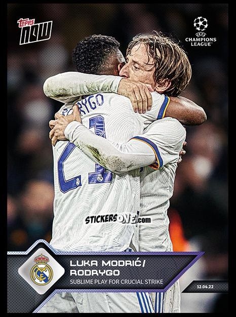 Sticker Luka Modric / Rodrygo - Now UEFA Champions League 2022-2023 - Second Part
 n. 138 - Topps