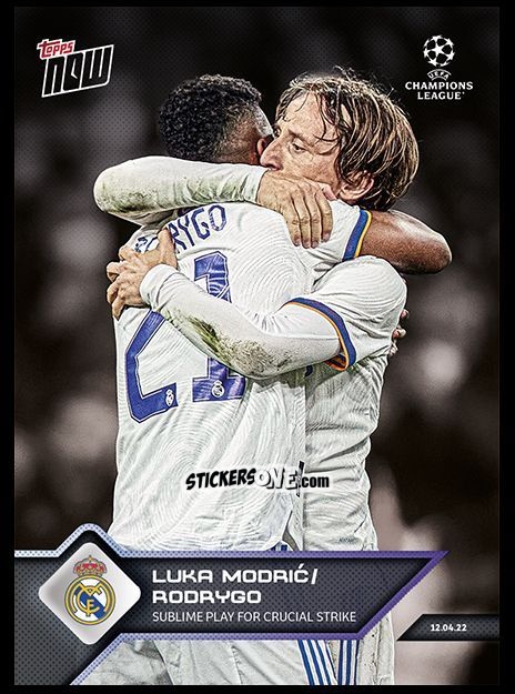 Sticker Luka Modric / Rodrygo - Now UEFA Champions League 2022-2023 - Second Part
 n. 138a - Topps