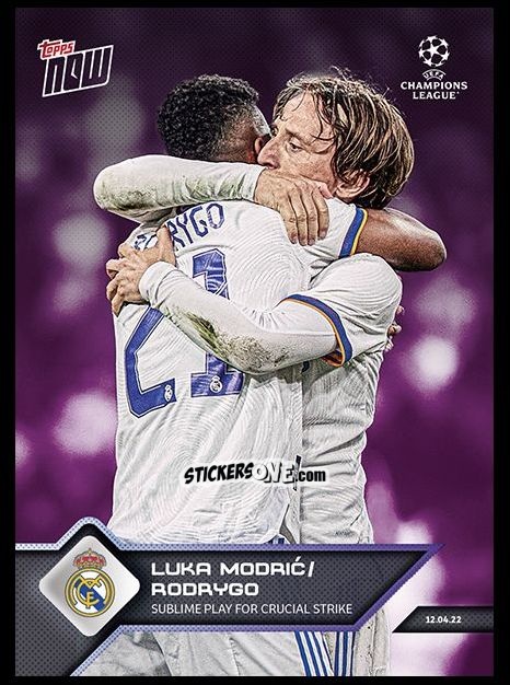Sticker Luka Modric / Rodrygo - Now UEFA Champions League 2022-2023 - Second Part
 n. 138p - Topps