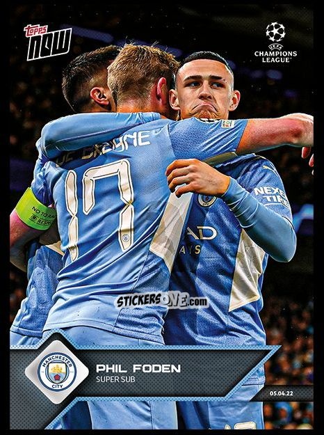 Sticker Phil Foden - Now UEFA Champions League 2022-2023 - Second Part
 n. 132 - Topps