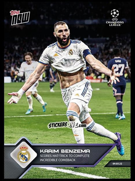 Sticker Karim Benzema - Now UEFA Champions League 2022-2023 - Second Part
 n. 122 - Topps