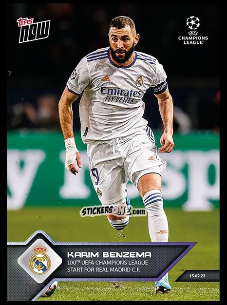 Sticker Karim Benzema - Now UEFA Champions League 2022-2023 - Second Part
 n. 109 - Topps