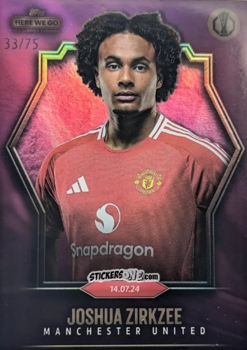 Sticker Joshua Zirkzee - Here We Go UCC Summer Signings by Fabrizio Romano 2024-2025
 n. 19 - Topps