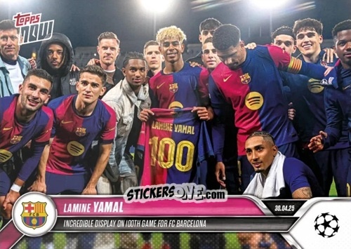 Figurina Lamine Yamal (100Th Game For Fc Barcelona) - Now UEFA Champions League 2024-2025
 n. 149 - Topps