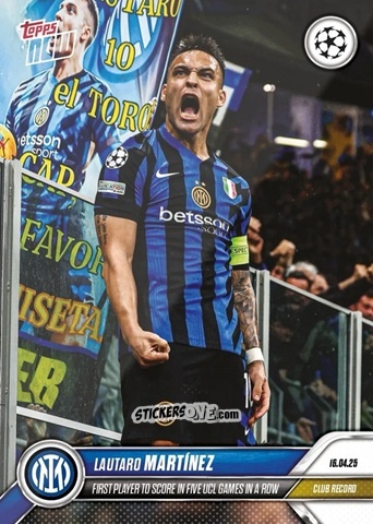 Cromo Lautaro Martinez - Now UEFA Champions League 2024-2025
 n. 142 - Topps