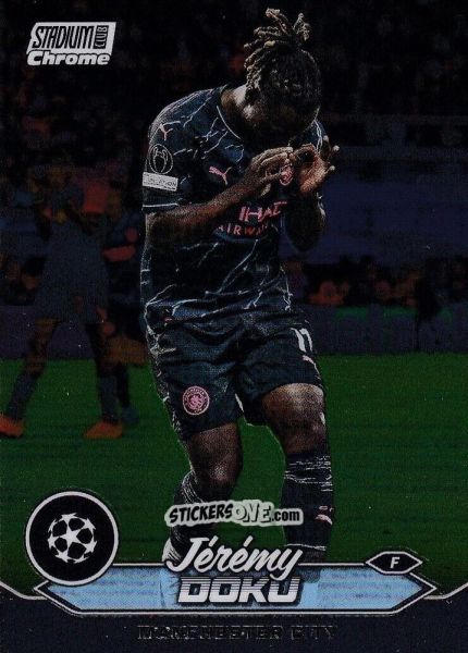 Sticker Jeremy Doku - Stadium Club Chrome UEFA Club Competitions 2023-2024
 n. 13 - Topps