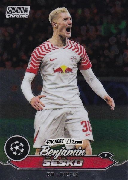 Cromo Benjamin Sesko - Stadium Club Chrome UEFA Club Competitions 2023-2024
 n. 30 - Topps