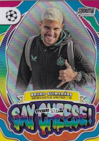 Sticker Bruno Guimaraes - Stadium Club Chrome UEFA Club Competitions 2023-2024
 n. SC-BG - Topps
