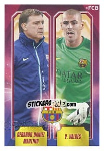 Cromo Gerardo Daniel Martino / Victor Valdes - Fc Barcelona 2013-2014 - Panini