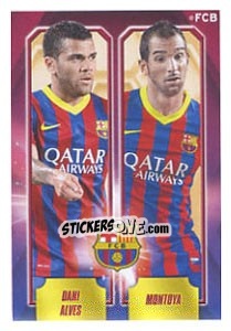 Sticker Dani Alves / montoya - Fc Barcelona 2013-2014 n. 20 - Panini