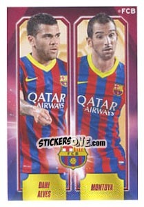 Figurina Dani Alves / montoya - Fc Barcelona 2013-2014 - Panini