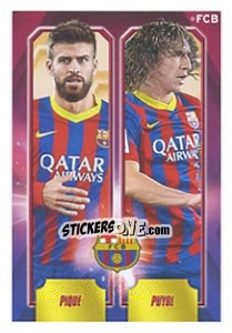 Sticker Pique / Puyol - Fc Barcelona 2013-2014 - Panini