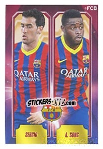 Sticker Sergio Busquets / Alex Song - Fc Barcelona 2013-2014 n. 24 - Panini