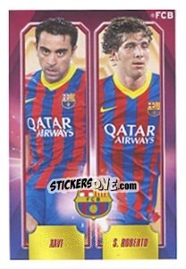 Sticker Xavi / s. Roberto - Fc Barcelona 2013-2014 n. 25 - Panini