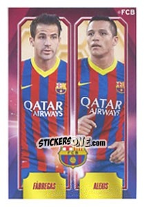 Sticker Fabregas / Alexis Sánchez - Fc Barcelona 2013-2014 n. 27 - Panini