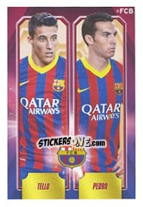 Figurina Cristian Tello / Pedro Rodríguez - Fc Barcelona 2013-2014 - Panini