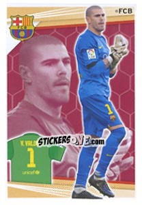 Sticker Victor Valdes - Fc Barcelona 2013-2014 n. 42 - Panini