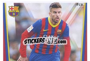 Cromo Pique in action - Fc Barcelona 2013-2014 - Panini