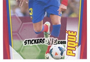 Cromo Pique in action - Fc Barcelona 2013-2014 - Panini