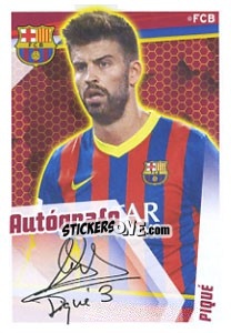 Sticker Pique (Autografo) - Fc Barcelona 2013-2014 - Panini