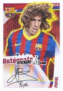 Sticker Puyol (Autografo) - Fc Barcelona 2013-2014 n. 70 - Panini