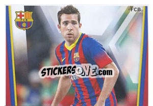 Cromo Jordi Alba in acton - Fc Barcelona 2013-2014 - Panini