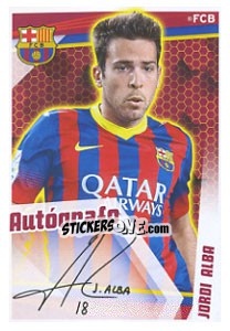 Sticker Jordi Alba (Autografo) - Fc Barcelona 2013-2014 n. 94 - Panini