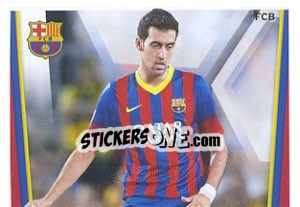 Sticker Sergio Busquets in action - Fc Barcelona 2013-2014 n. 97 - Panini