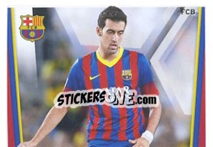 Cromo Sergio Busquets in action - Fc Barcelona 2013-2014 - Panini