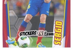 Sticker Sergio Busquets in action - Fc Barcelona 2013-2014 n. 98 - Panini