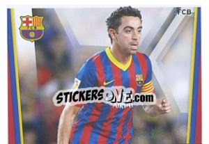 Cromo Xavi in action - Fc Barcelona 2013-2014 - Panini