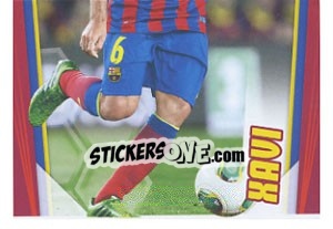 Sticker Xavi in action - Fc Barcelona 2013-2014 - Panini