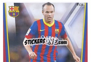 Sticker A. Iniesta in action - Fc Barcelona 2013-2014 n. 121 - Panini