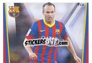 Cromo A. Iniesta in action - Fc Barcelona 2013-2014 - Panini