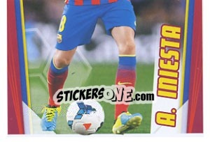 Figurina A. Iniesta in action - Fc Barcelona 2013-2014 - Panini