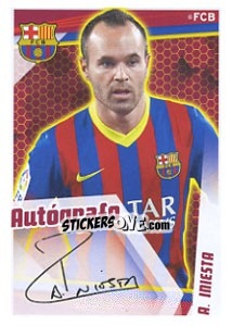 Sticker A. Iniesta (Autografo) - Fc Barcelona 2013-2014 n. 124 - Panini