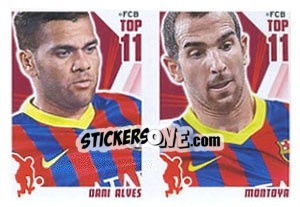 Sticker Dani Alves / montoya - Fc Barcelona 2013-2014 - Panini