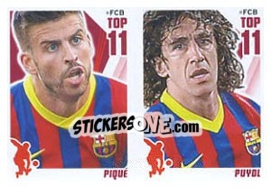 Cromo Pique / Puyol - Fc Barcelona 2013-2014 - Panini