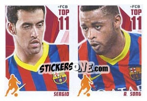 Sticker Sergio Busquets / Alex Song - Fc Barcelona 2013-2014 n. G - Panini