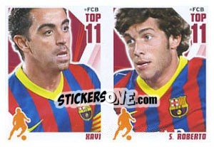 Figurina Xavi Hernández / Sergi Roberto - Fc Barcelona 2013-2014 - Panini