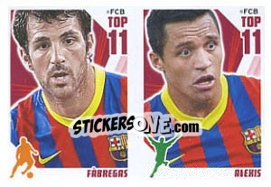 Sticker Fabregas / Alexis Sánchez - Fc Barcelona 2013-2014 n. J - Panini