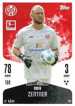 Cromo Robin Zentner - German Fussball Bundesliga 2024-2025. Match Attax
 n. 218 - Topps