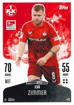 Cromo Jean Zimmer - German Fussball Bundesliga 2024-2025. Match Attax
 n. 422 - Topps