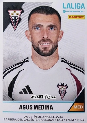 Sticker Agus Medina - LaLiga Hypermotion 2024-2025
 n. 12 - Panini