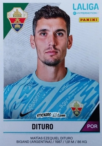 Cromo Matías Dituro - LaLiga Hypermotion 2024-2025
 n. 175 - Panini