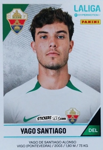 Cromo Yago Santiago - LaLiga Hypermotion 2024-2025
 n. 187 - Panini