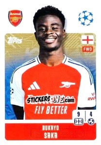 Sticker Bukayo Saka - UEFA Champions League 2024-2025
 n. 49 - Topps