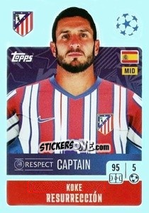 Sticker Koke Resurrección (Captain) - UEFA Champions League 2024-2025
 n. 89 - Topps